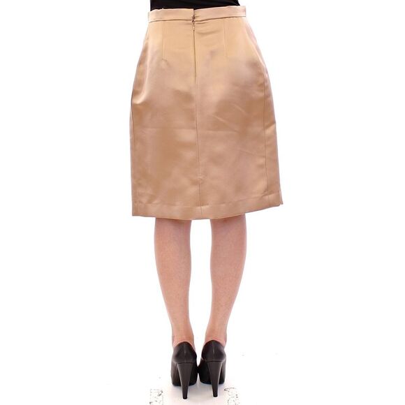 Andrea Incontri Pleated Midi Skirt Women Brown Skirts - Picture 3 of 6
